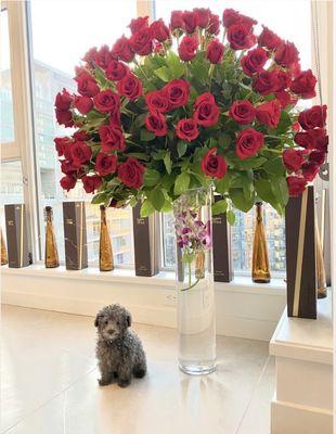 The beautiful arrangement for Valentine's Day