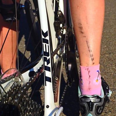 Nothing sexier than a woman with a little bike grease on her calf!  Thanks for keeping us on the road guys!