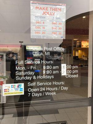 Holiday hours