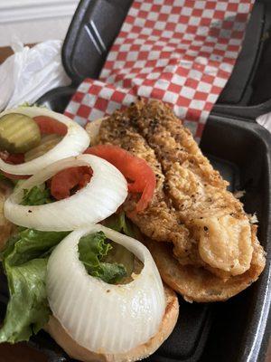 Fried catfish sandwich