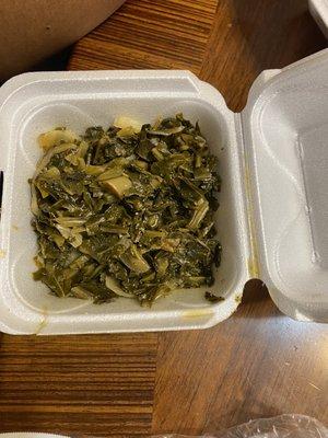 Canned Glory greens-eww