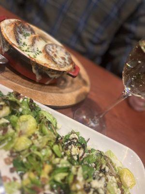 Brussel sprouts & French onion soup