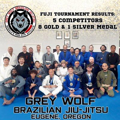 Fuji BJJ Tournament.  8 Gold and 1 Silver Medals !!