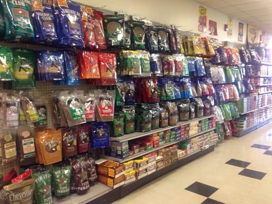 We offer a wide selection of tobacco.