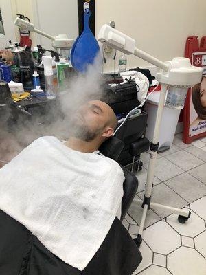 We do Steam facial shave and black mask to remove black spot in face.