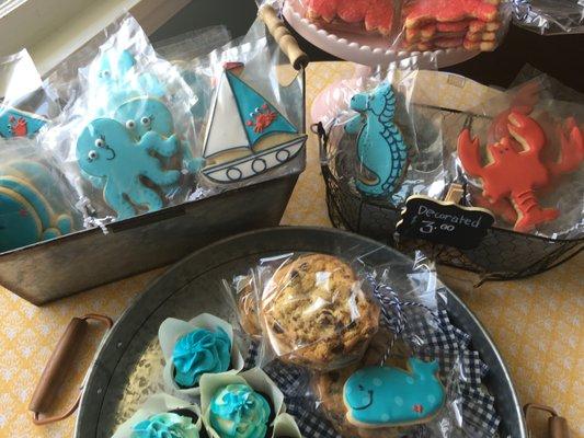 Nautical themed Hand Decorated Sugar Cookies