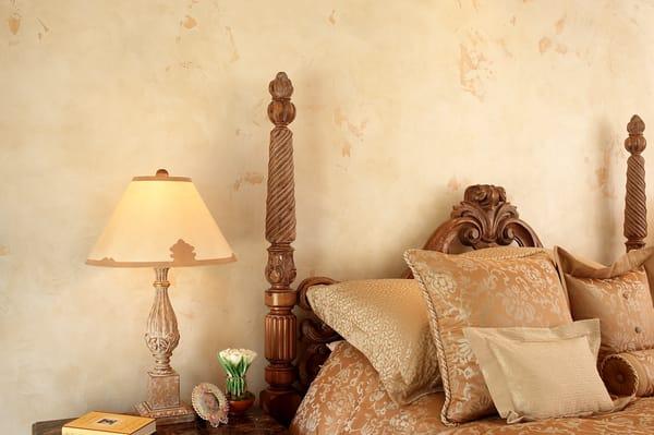 Old world Mediterranean plaster finish.