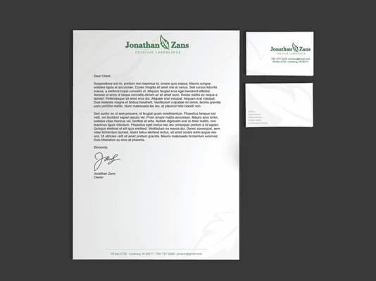 Logo and stationery designed for Jonathan Zans LLC.