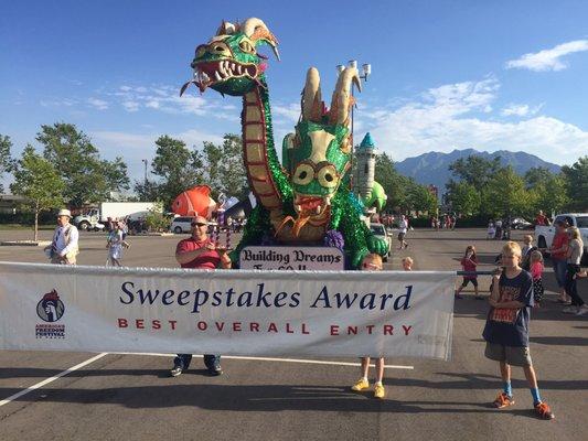 Fifth sweepstakes award in five years. Provo Freedom Festival Parade