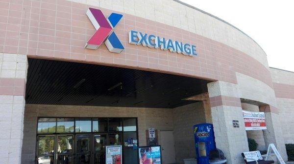 The exchange is next door