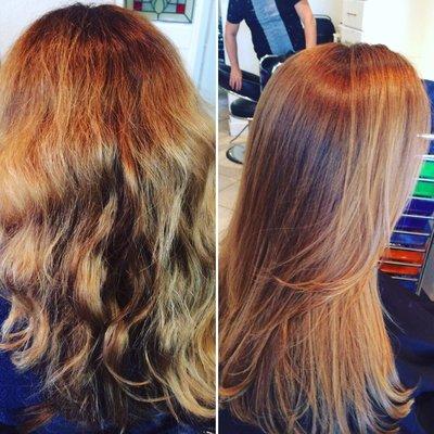 Brazilian blowout and color correction