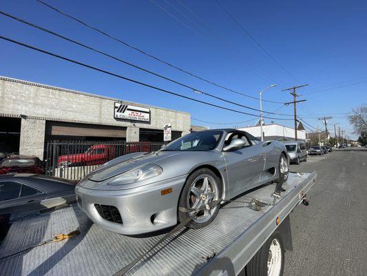 Towing this Ferrari from Simi Valley to reseda. Give us a call today if you'd like to transport your exotic car!