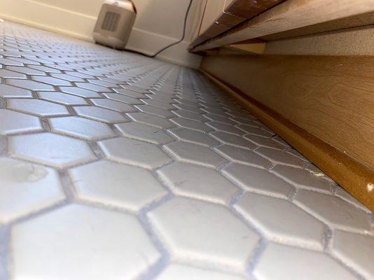 Master bath floor untouched