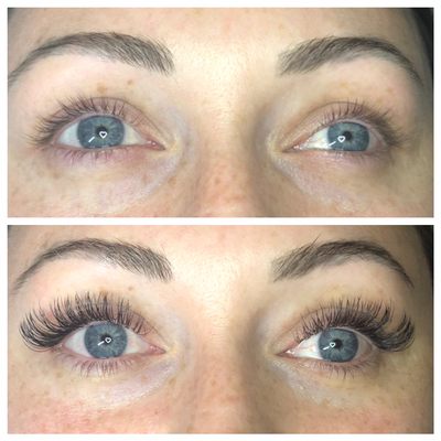 Before & After Unlimited Natural Full Set if Classic Eyelash Extensions