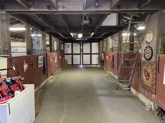 Stalls have rubber mats on top of stone dust