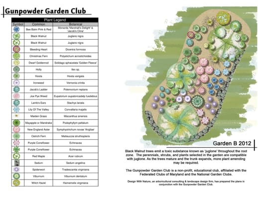 Designed the plan view for the Gunpowder Garden Club.  Designed by GGC.