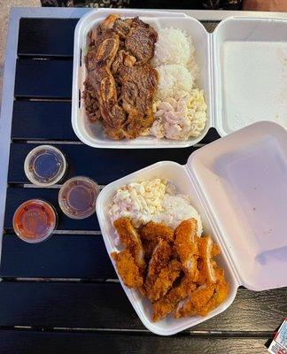 Mixed plate & chicken katsu with mac salad