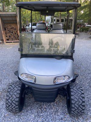 Custom golf cart made to my specifications. It turned out better than I had imagined.