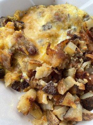 Country Omelette with Bacon Sausage and Cheese