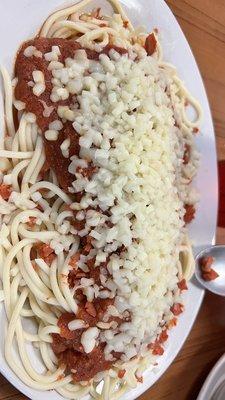 Spaghetti with chorizo