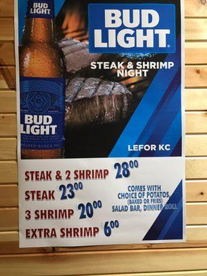 Steak and Shrimp in Lefor is awesome !