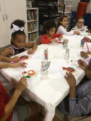 Christmas cookie decorating at the gym