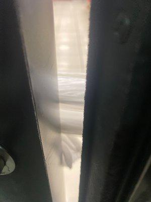 Door being locked with plastic bags!