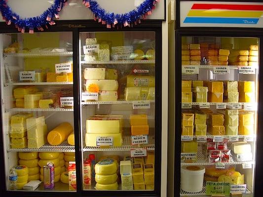 Cheese case! Open it up, reach in, grab your cheese, and watch the staff cut it to the size you want.