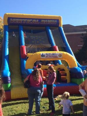 Here's a better look at our 22' double obstacle course climb and double slide.