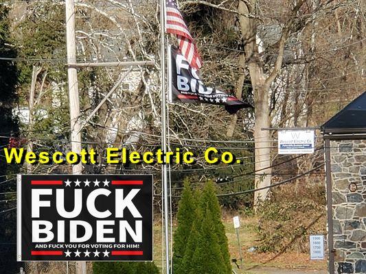 Wescott Electric Co.
 Lenni Rd.
 
 At least they took down the Proud Boys flag.