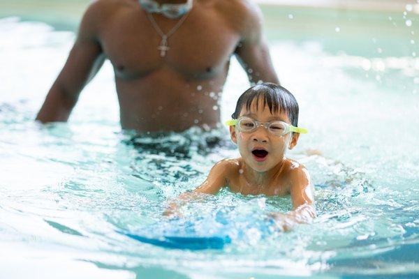 My 5 year old taking his first lesson at the Decatur SafeSplash location.