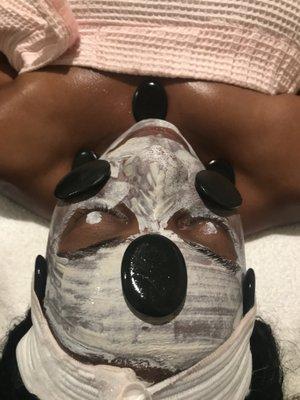 Hot stone facial