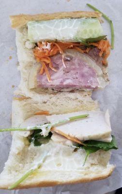 Half of the combination sandwich