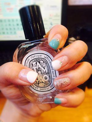 Round french gel mani by Kim. Super cute!!