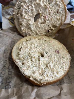 Bagel-  other locations add more cream cheese but still good