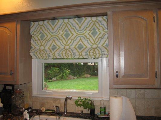 Consider Roman Shades for a softer look.  We have many styles and fabrics to choose from.