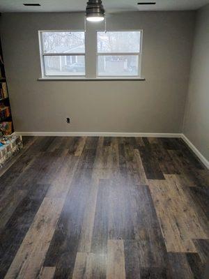 Basement remodel after paint