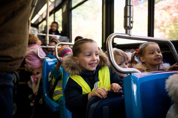 It's fun to ride the bus together!