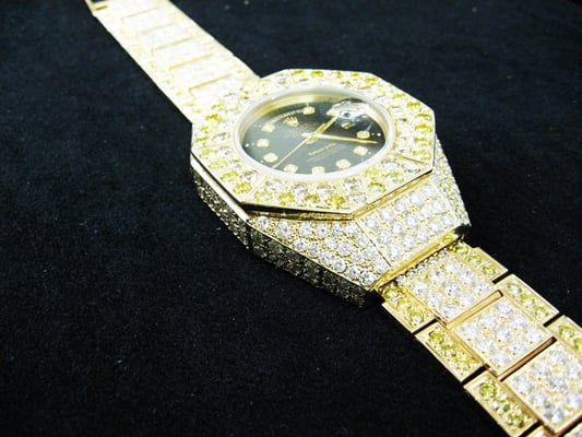 custom watch with over 40CTW in diamonds