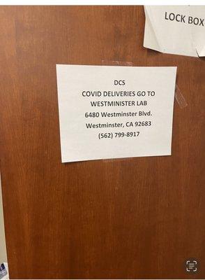 This is the sign on the door at Sterling Path 3030 old ranch Pkwy #430 in Seal Beach. They only do cancer testing at this location.