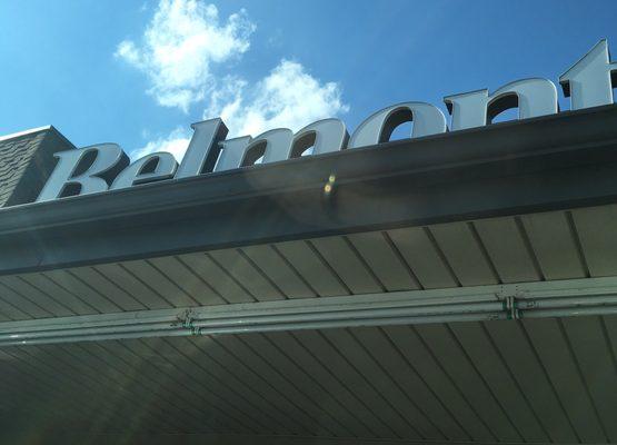 Exterior signage on top of building