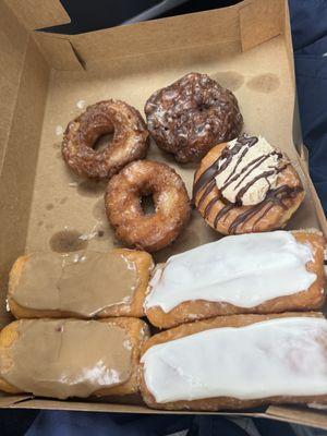 Maple cream, vanilla cream, sour cream cake, apple fritter, Buckeye