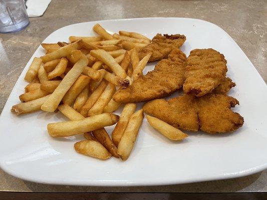 French Fries with chicken tenders