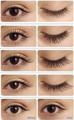 Examples of different lash styles and how they create a certain look.