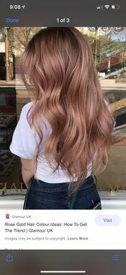 The same  photo was shown to the stylists, she informed me she can dye my hair exactly like this.