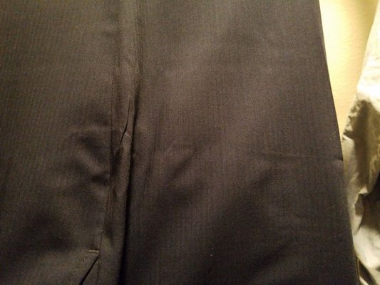 An example of the the wrinkles/creases they caused on my pants. Notice the large one in the middle of the pic and the two areas on the right