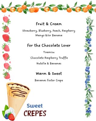 Yummy Crepe Menu!