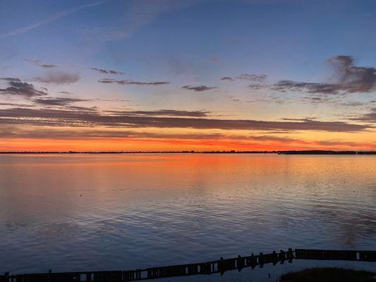 Sunset facing over the sound from one of our properties decks.