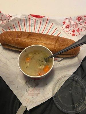 Soup and buttered roll