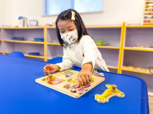 Toddler program - during montessori job time